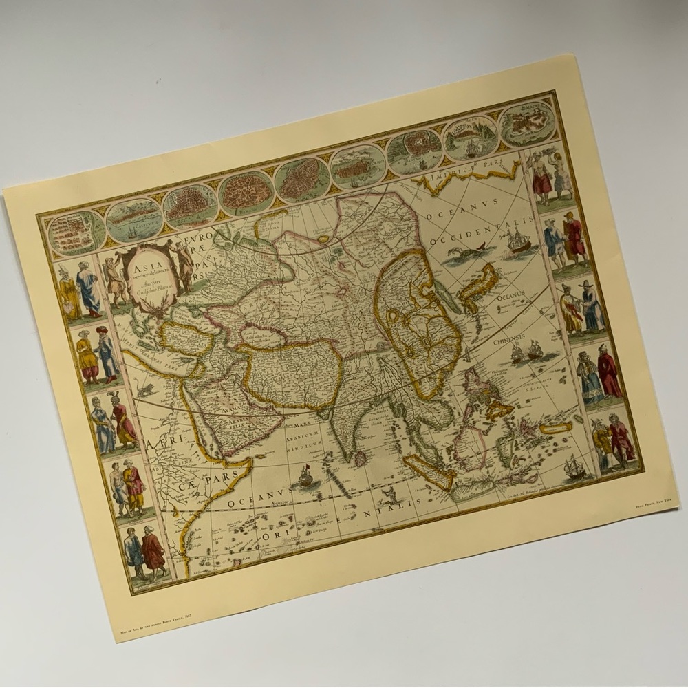 Vintage Map of Asia